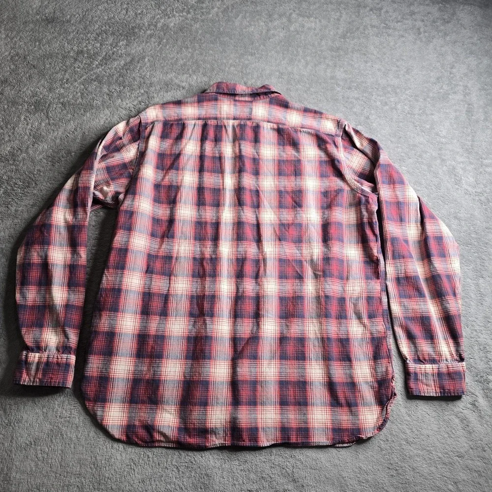 VTG Polo Ralph Lauren US-RL Naval Res Plaid Shirt Mens XL Red Button Up L/S
